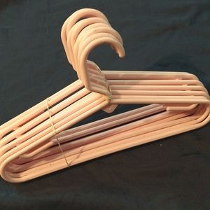 10 Soft Pink Baby Hangers Long L Hook Style